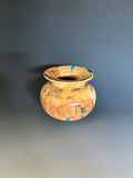 WT #226, vase from Aspen with Turquoise and Jet inlay.