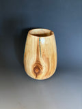 WT #227, Vase from Spalted Aspen with Turquoise and Jet inlay.