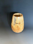 WT #227, Vase from Spalted Aspen with Turquoise and Jet inlay.