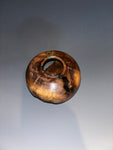 WT #228, Live Edge Hollow Form Vessel from Walnut Burl with Malachite inlay.