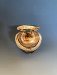 WT #231, Miniature Vase from Douglas Fir Burl with Malachite inlay.