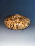 WT #232, Hollow Form Vessel from Spalted River Birch with Jet inlay.