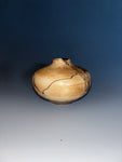 WT #233, Hollow Form Vessel from Spalted Maple with Jet inlay.