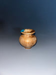 WT #235, Miniature Hollow Form Vessel from Maple Burl with Turquoise inlay.