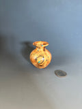 WT #241, Miniature Hollow Form Vessel from While Oak Burl with Turquoise inlay.