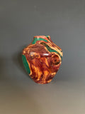 WT #242, Hollow Form Vessel from Utah Juniper and crushed Malachite inlay.