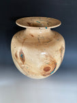 WT #249, Vase from Aspen with Chrysocolla and Jet inlay.