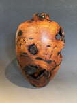 WT #254, Live Edge Hollow Form Vessel from Mesquite with Jet inlay