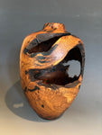 WT #254, Live Edge Hollow Form Vessel from Mesquite with Jet inlay