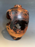 WT #254, Live Edge Hollow Form Vessel from Mesquite with Jet inlay