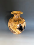 WT #260, Live Edge Vase from Japanese Red Maple with Jet inlay.
