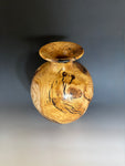 WT #260, Live Edge Vase from Japanese Red Maple with Jet inlay.