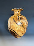 WT #260, Live Edge Vase from Japanese Red Maple with Jet inlay.