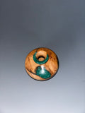 WT #262, Miniature Vase from Douglas Fir with Malachite inlay.