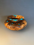 WT #265, Hollow Form Vase from Spalted Maple with Turquoise inlay.