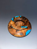 WT #265, Hollow Form Vase from Spalted Maple with Turquoise inlay.