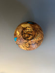 WT #265, Hollow Form Vase from Spalted Maple with Turquoise inlay.