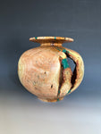 WT #271, Vase from Tamarisk with Malachite inlay.
