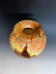 WT #271, Vase from Tamarisk with Malachite inlay.