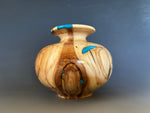 WT #280, Vase from Aspen with Turquoise and Jet inlay.