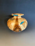 WT #280, Vase from Aspen with Turquoise and Jet inlay.