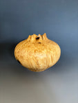 WT #282, Live Edge Hollow Form Vessel from Boxelder Burl with Jet inlay.