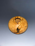 WT #282, Live Edge Hollow Form Vessel from Boxelder Burl with Jet inlay.