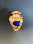 WT #283, Vase from Boxelder Burl with Lapis inlay.