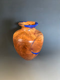 WT #284, Vase from Plum with Lapis inlay.
