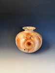 WT #288, Vase from Spalted Aspen with Turquoise and Jet inlay.