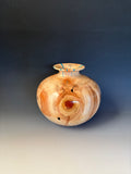 WT #288, Vase from Spalted Aspen with Turquoise and Jet inlay.
