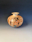 WT #288, Vase from Spalted Aspen with Turquoise and Jet inlay.