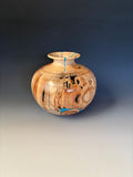 WT #288, Vase from Spalted Aspen with Turquoise and Jet inlay.