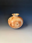 WT #288, Vase from Spalted Aspen with Turquoise and Jet inlay.