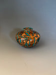 WT #289, Miniature axe from Jarrah Burl with Chrysocolla inlay.