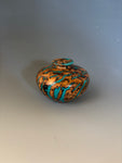 WT #289, Miniature axe from Jarrah Burl with Chrysocolla inlay.