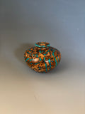 WT #289, Miniature axe from Jarrah Burl with Chrysocolla inlay.