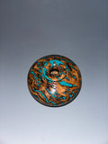 WT #289, Miniature axe from Jarrah Burl with Chrysocolla inlay.