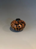 Wt # 290, Miniature Hollow Form Vessel from Jarrah Burl with Jet inlay.