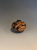 Wt # 290, Miniature Hollow Form Vessel from Jarrah Burl with Jet inlay.