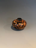Wt # 290, Miniature Hollow Form Vessel from Jarrah Burl with Jet inlay.