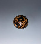 Wt # 290, Miniature Hollow Form Vessel from Jarrah Burl with Jet inlay.