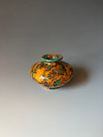 WT #291, Miniature Vase from Jarrah Burl with Malachite inlay.