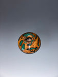 WT #291, Miniature Vase from Jarrah Burl with Malachite inlay.