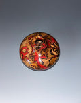 WT #292 Miniature Hollow Form Vessel from Jarrah Burl with Red Coral inlay.