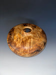 WT #296, Hollow Form Vessel from Spalted Cottonwood with Jet inlay.