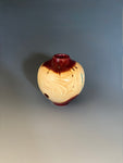 WT #298, Hollow Form Vessel from Eastern Red Cedar with Chrysocolla inlay.