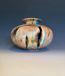 WT #300, Hollow Form Vessel from Tamarisk with Turquoise inlay.
