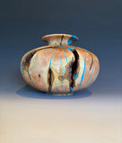WT #300, Hollow Form Vessel from Tamarisk with Turquoise inlay.
