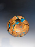 WT #300, Hollow Form Vessel from Tamarisk with Turquoise inlay.